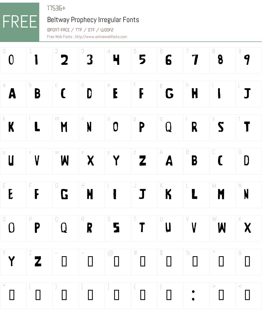 Beltway Prophecy Font Screenshots