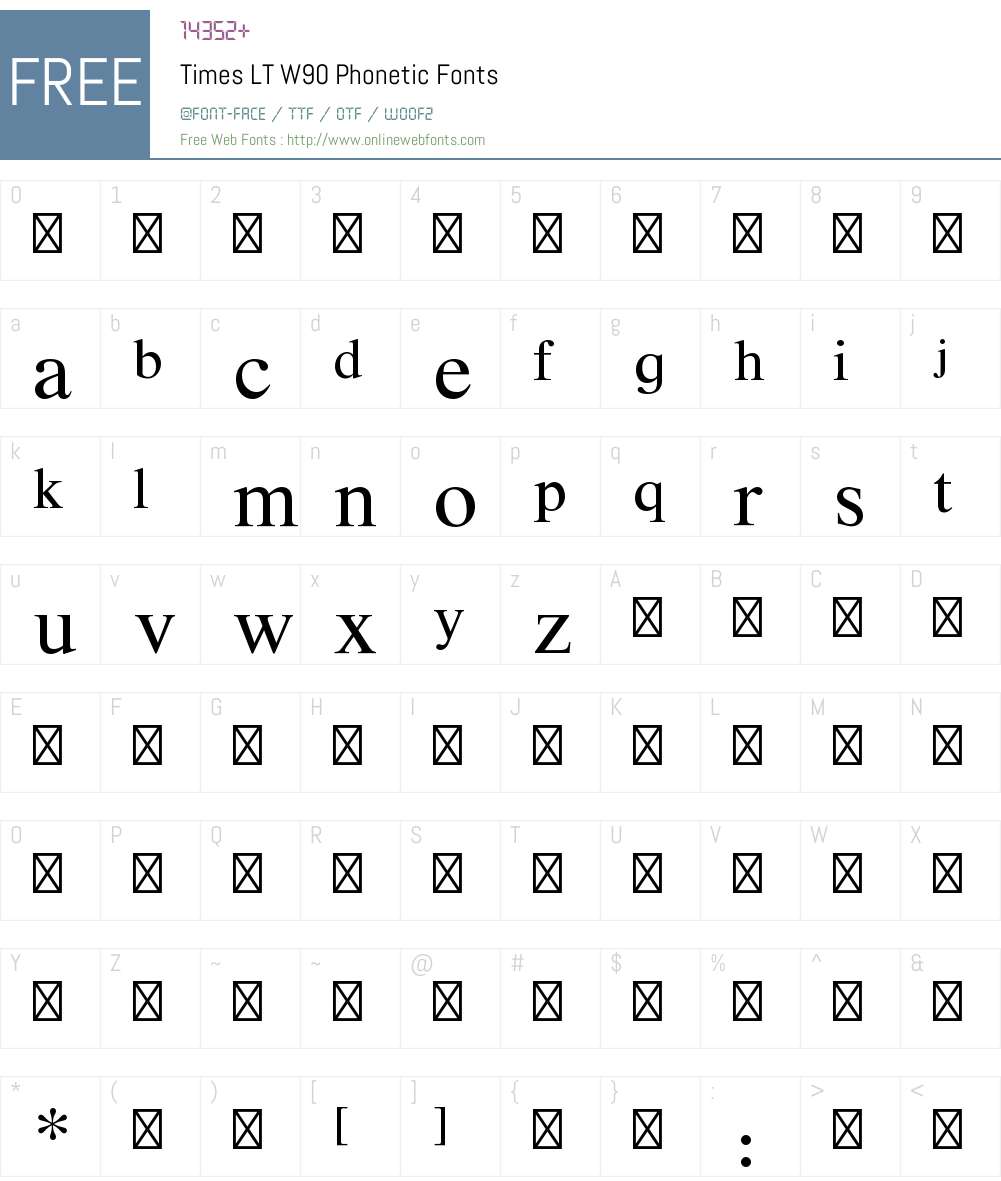 Times Font Screenshots