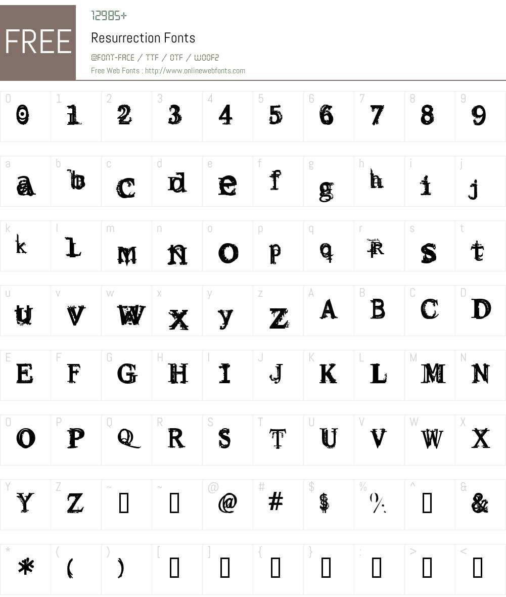 Resurrection Font Screenshots