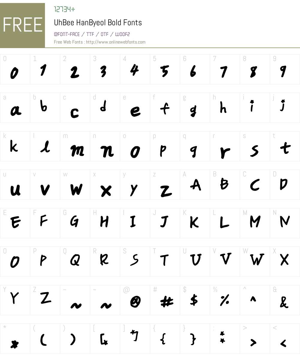 UhBee HanByeol Font Screenshots