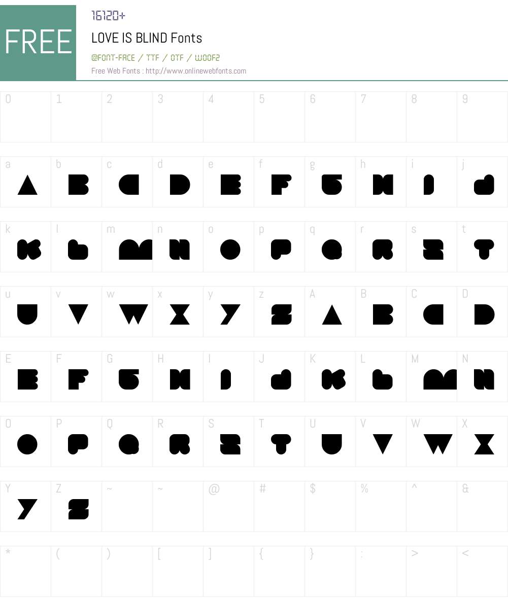 LOVE IS BLIND Font Screenshots