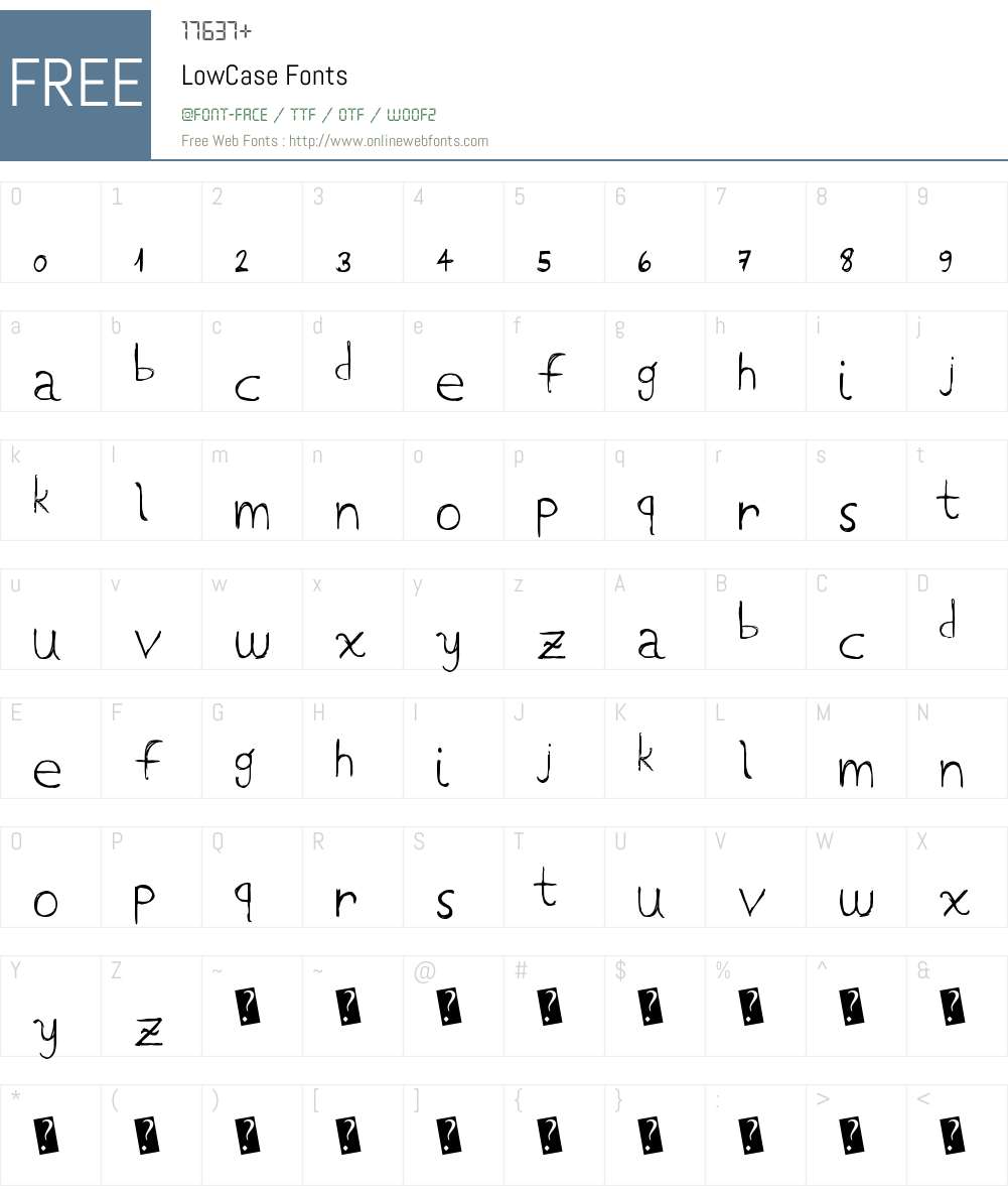 LowCase Font Screenshots
