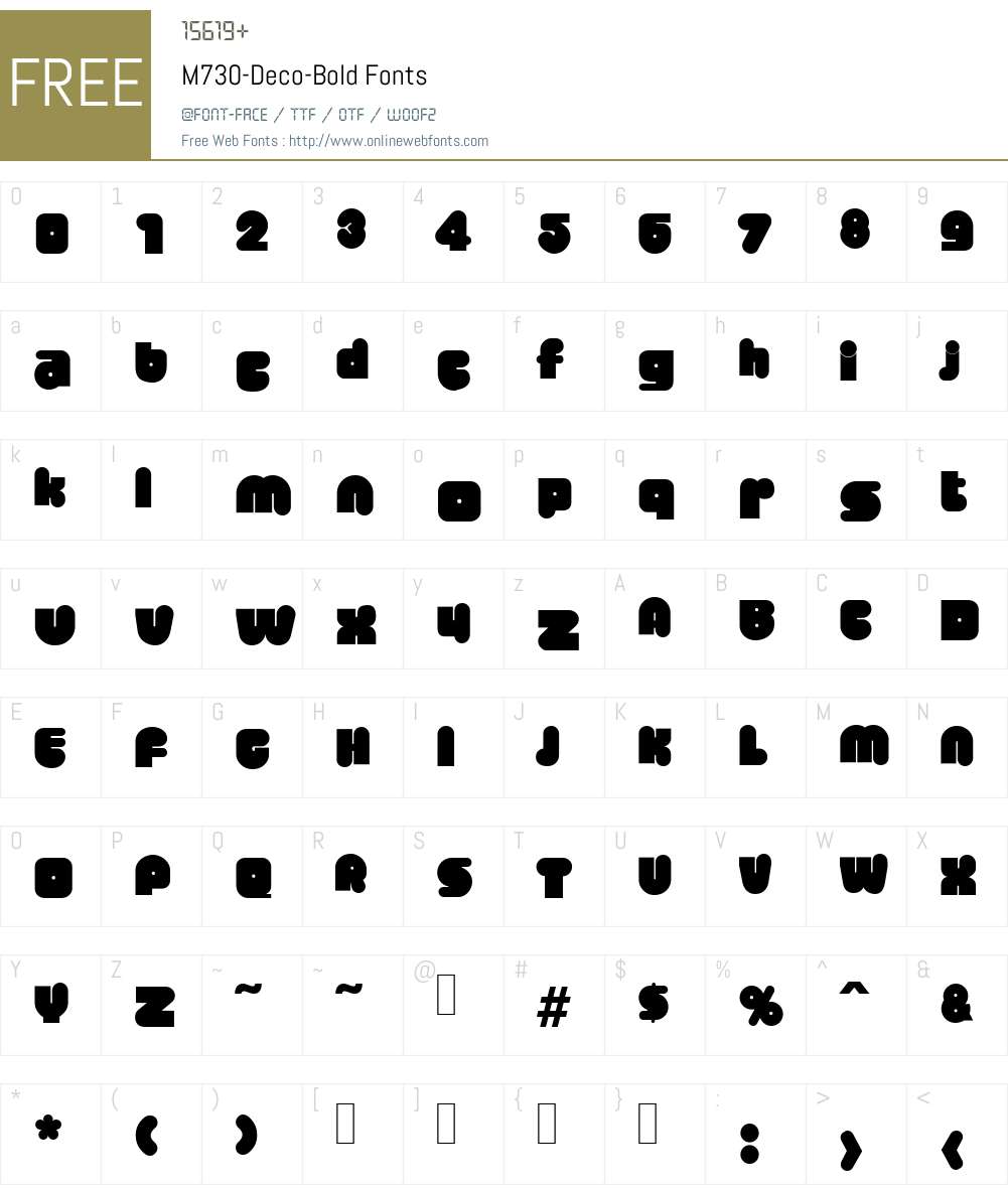 M730-Deco Font Screenshots