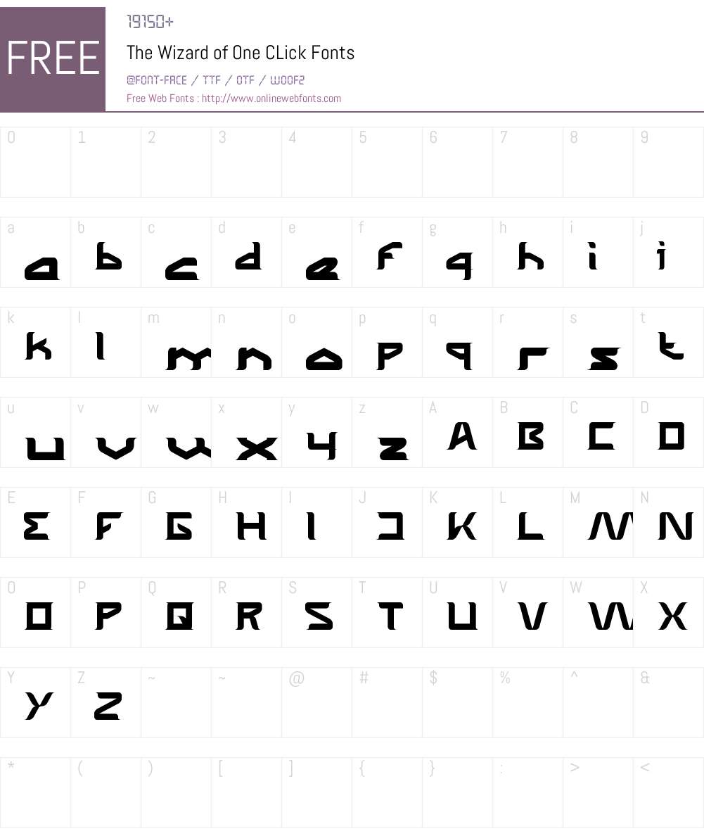 The Wizard of One CLick Font Screenshots