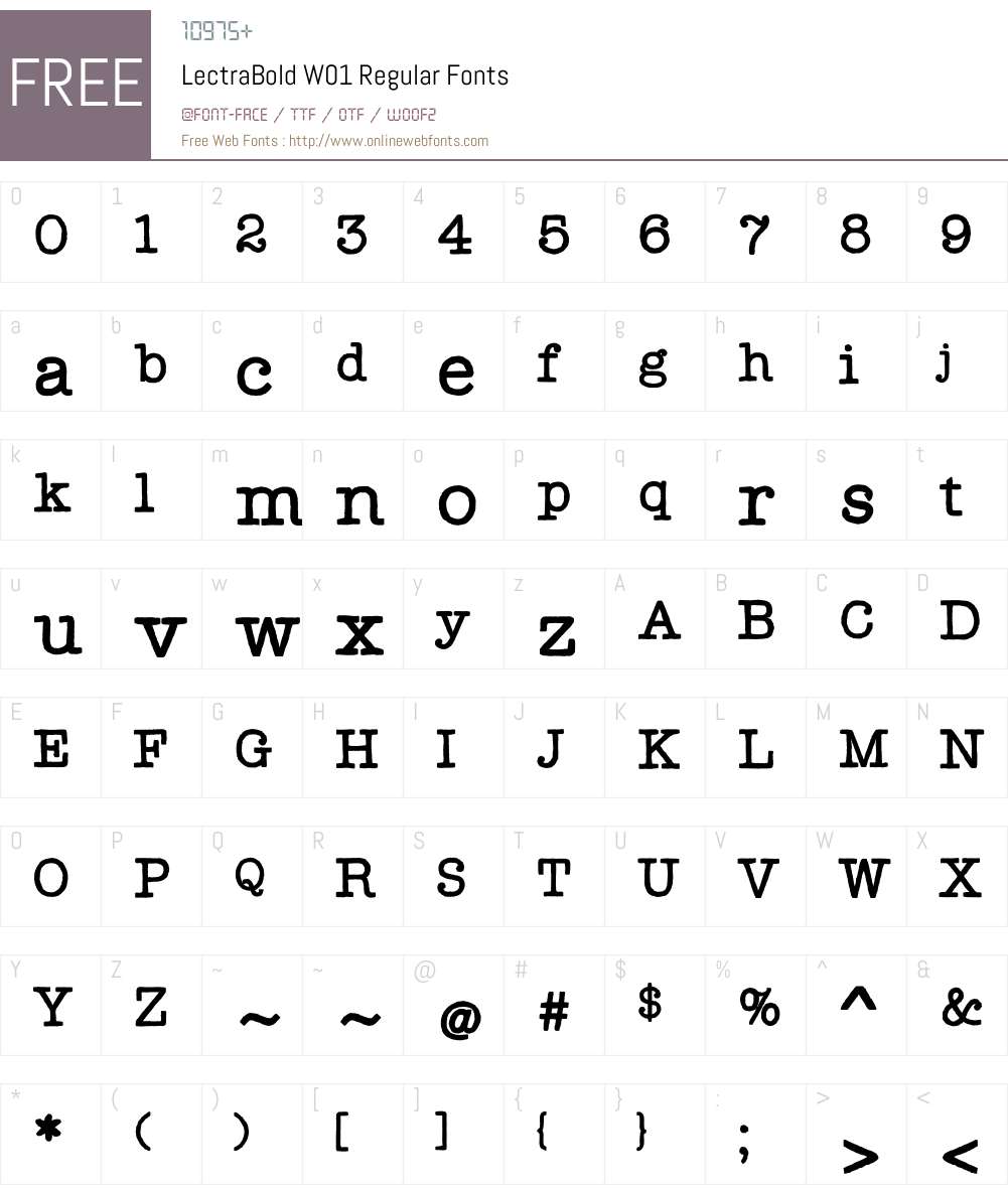 LectraBoldW01-Regular Font Screenshots