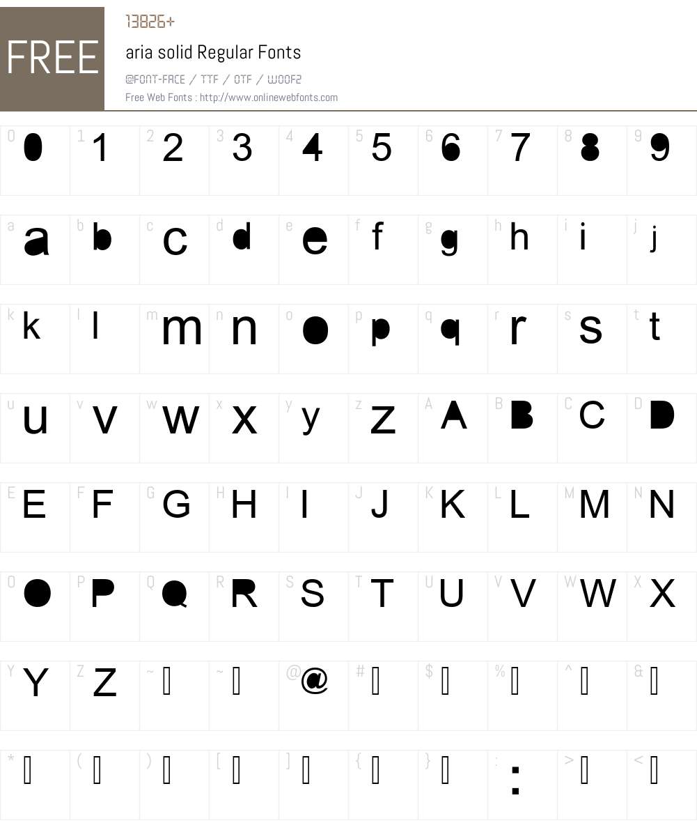 aria solid Font Screenshots