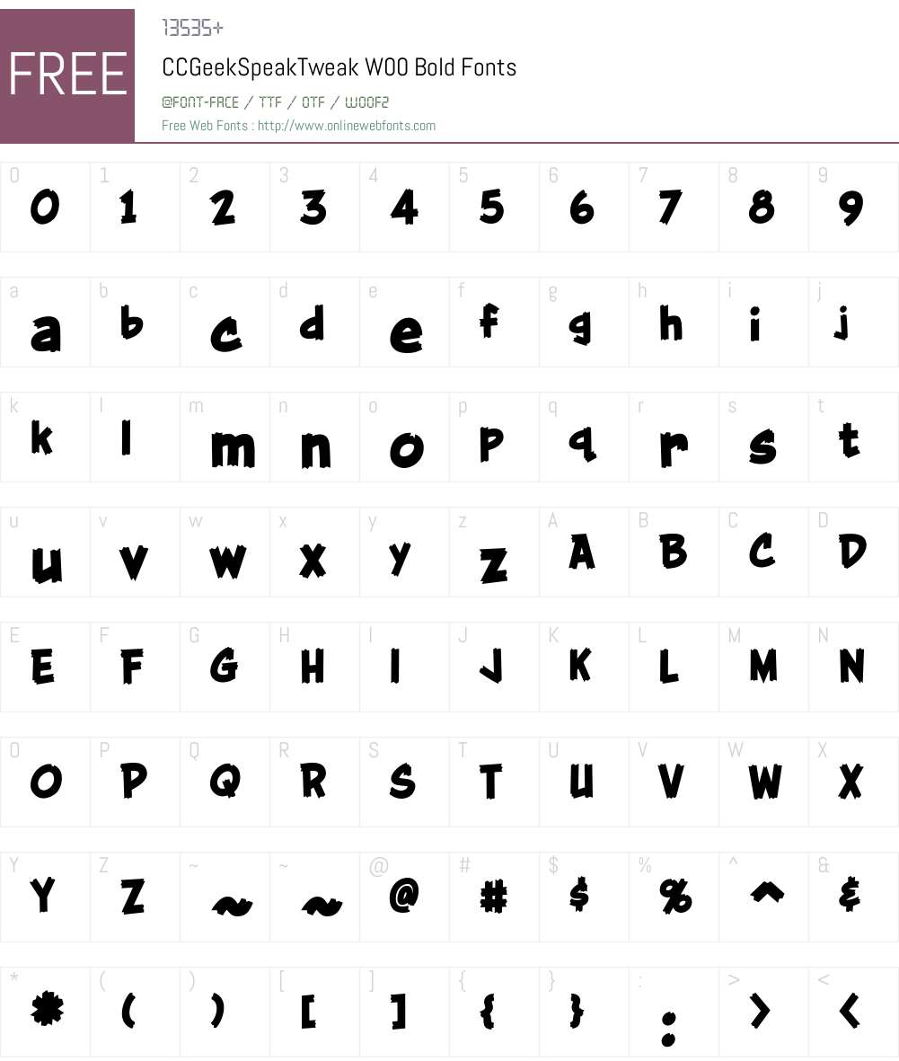 CCGeekSpeakTweakW00-Bold Font Screenshots