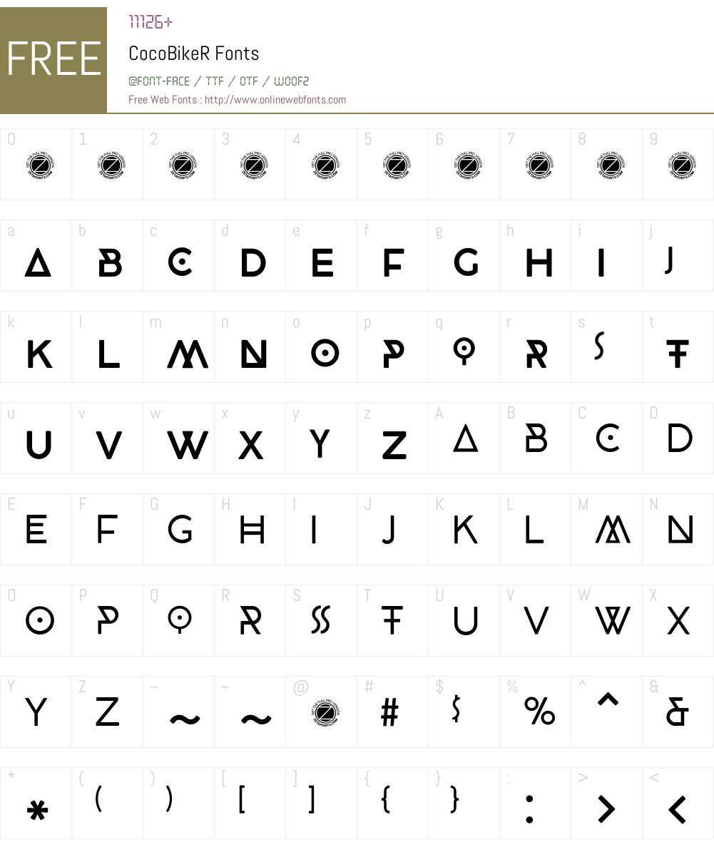 CocoBikeR Font Screenshots
