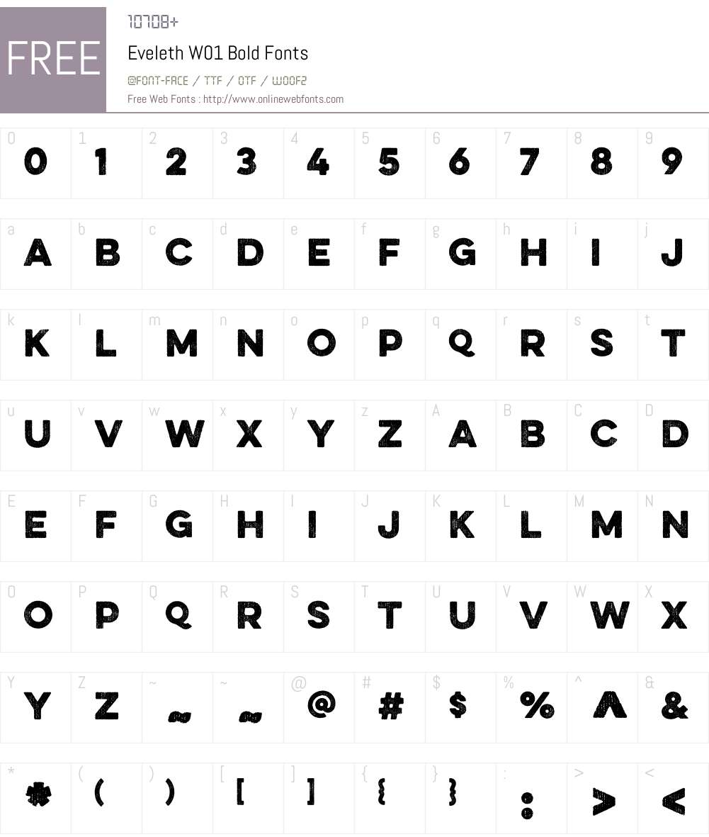 EvelethW01-Bold Font Screenshots
