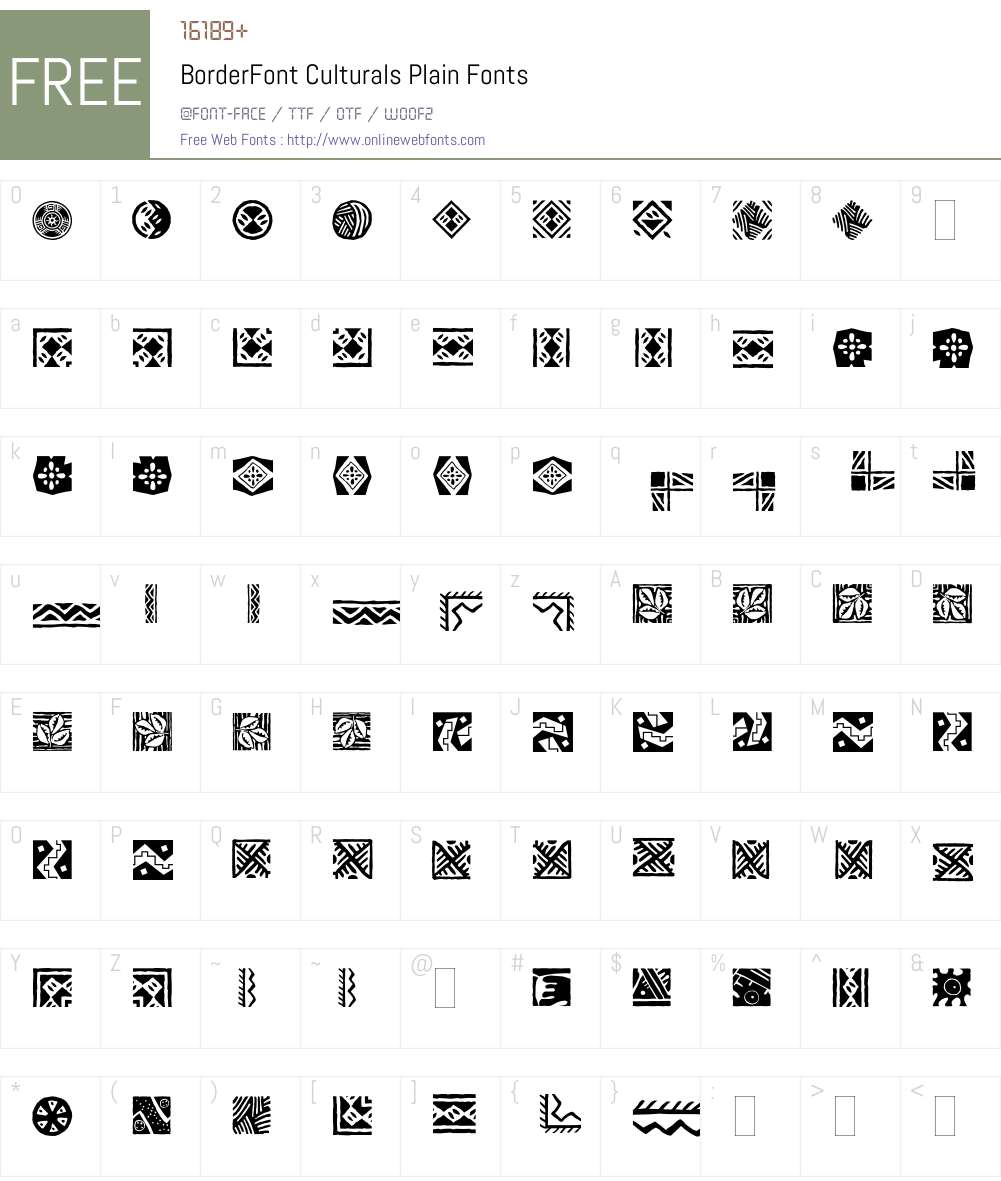 BorderFont Culturals Font Screenshots