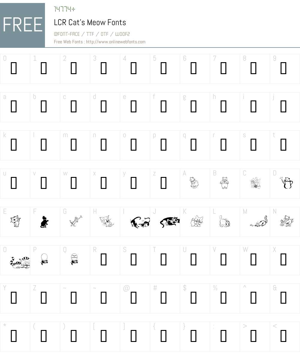 LCR Cat's Meow Font Screenshots