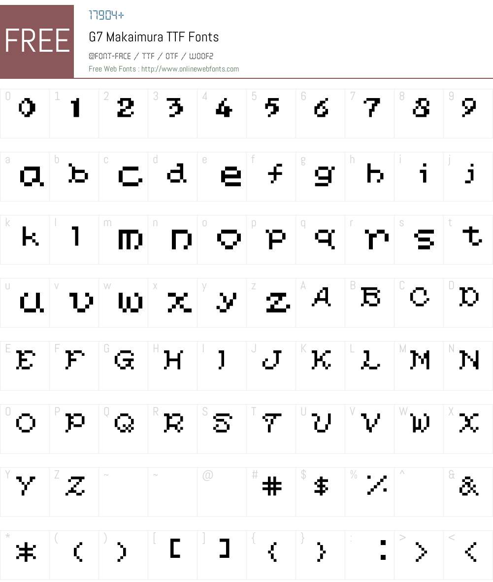 G7 Makaimura TTF Font Screenshots