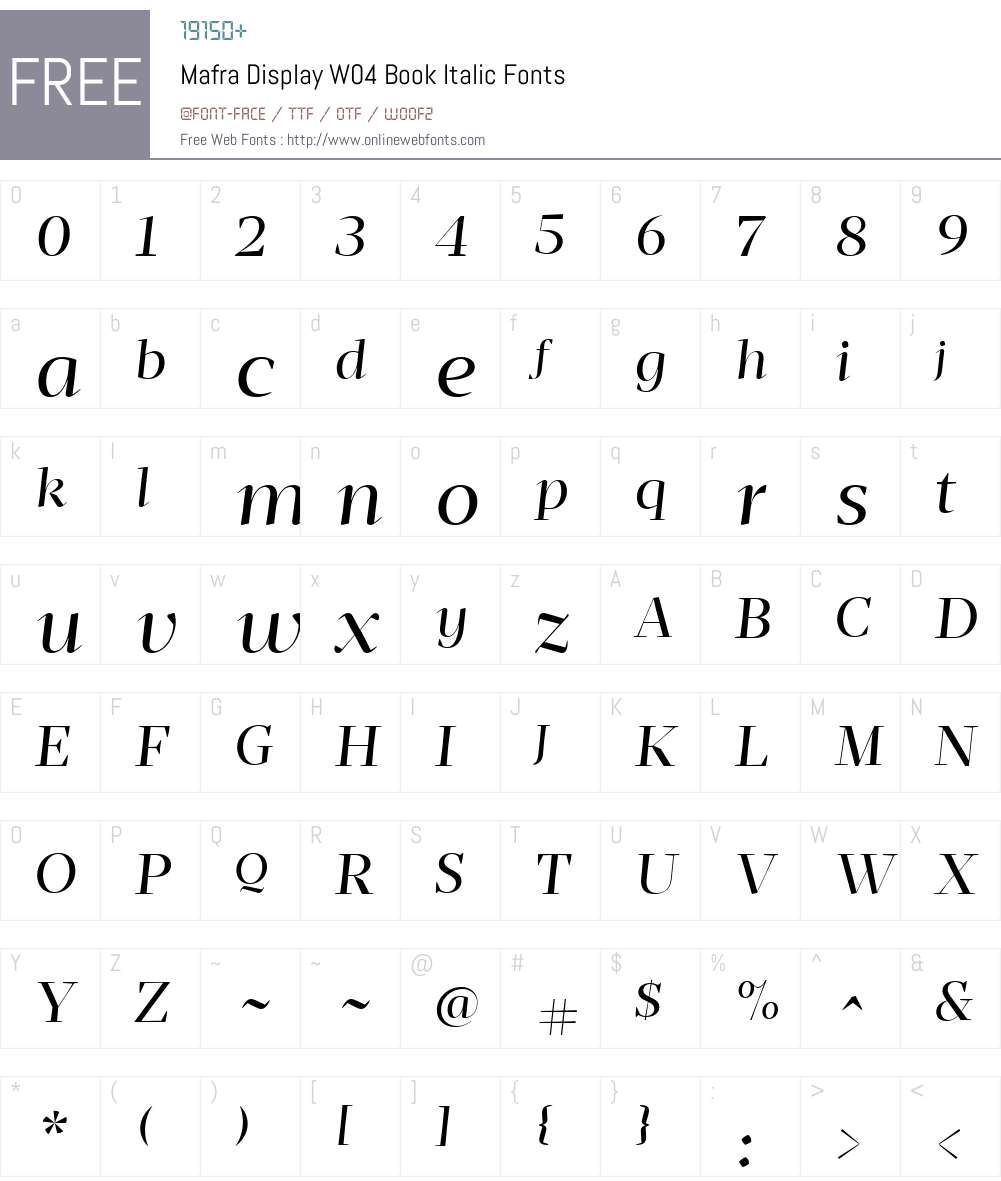 Mafra Display Font Screenshots