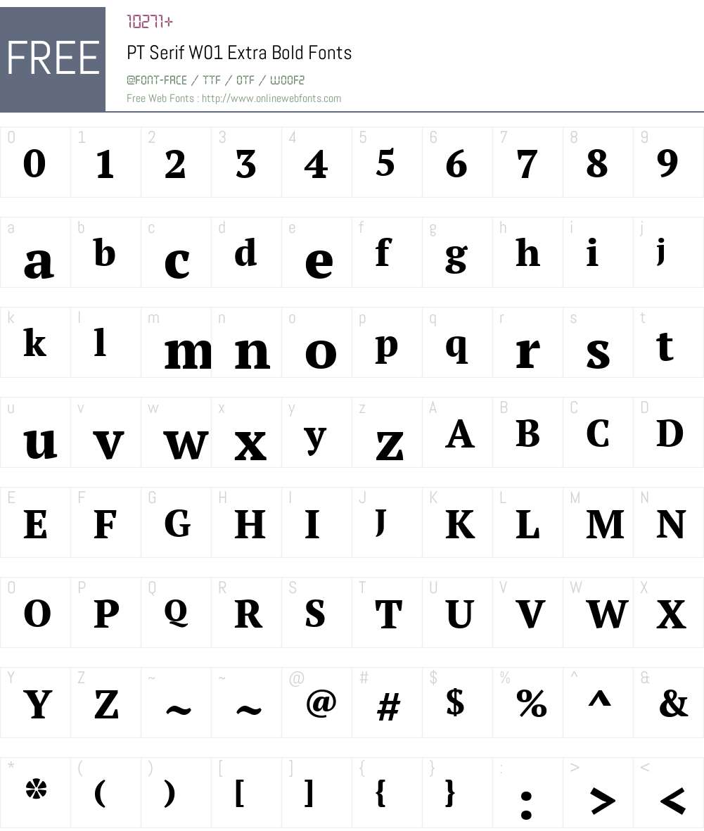 PTSerifW01-ExtraBold Font Screenshots