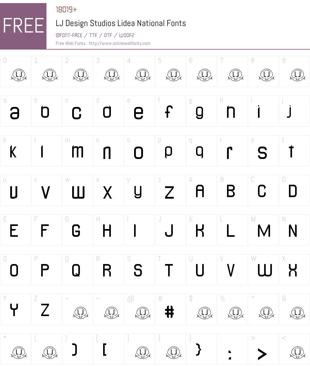 LJ Design Studios Lidea Font Screenshots