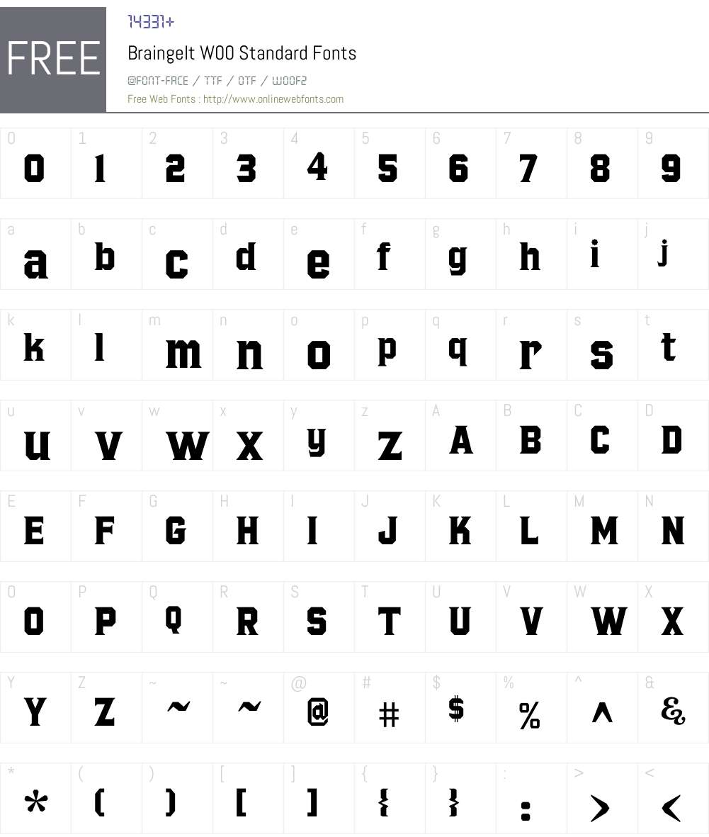 BraingeltW00-Standard Font Screenshots