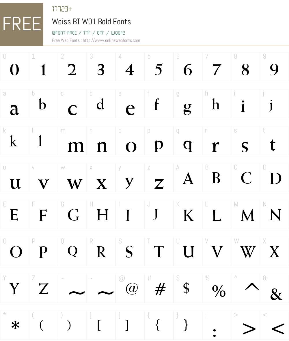WeissBTW01-Bold Font Screenshots