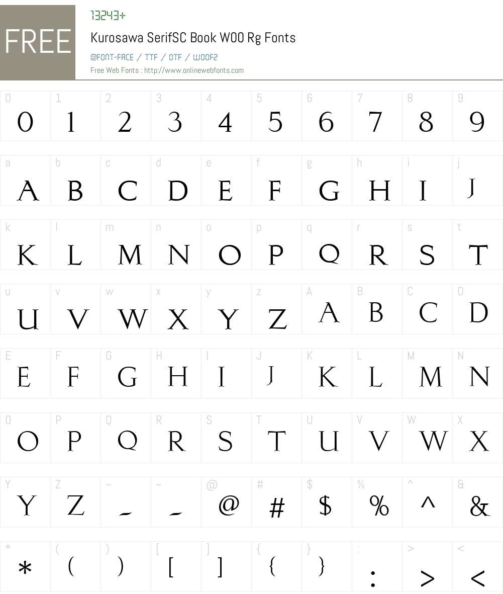 Kurosawa Serif Font Screenshots
