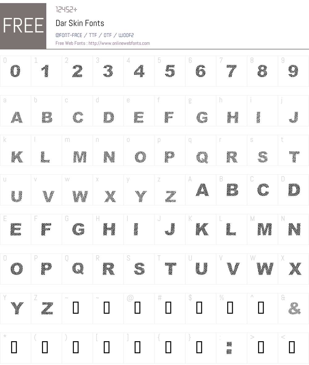 Dar Skin Font Screenshots