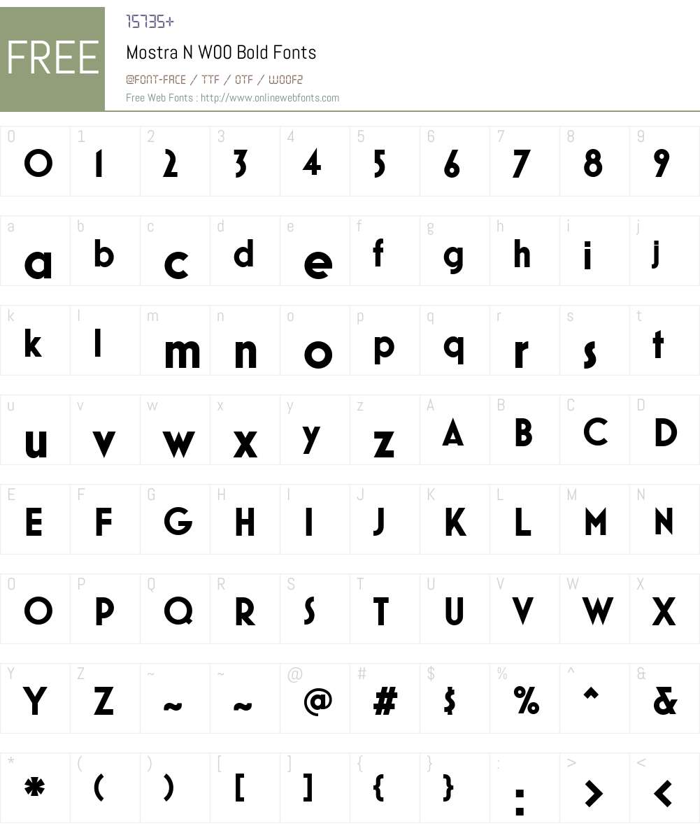MostraNW00-Bold Font Screenshots