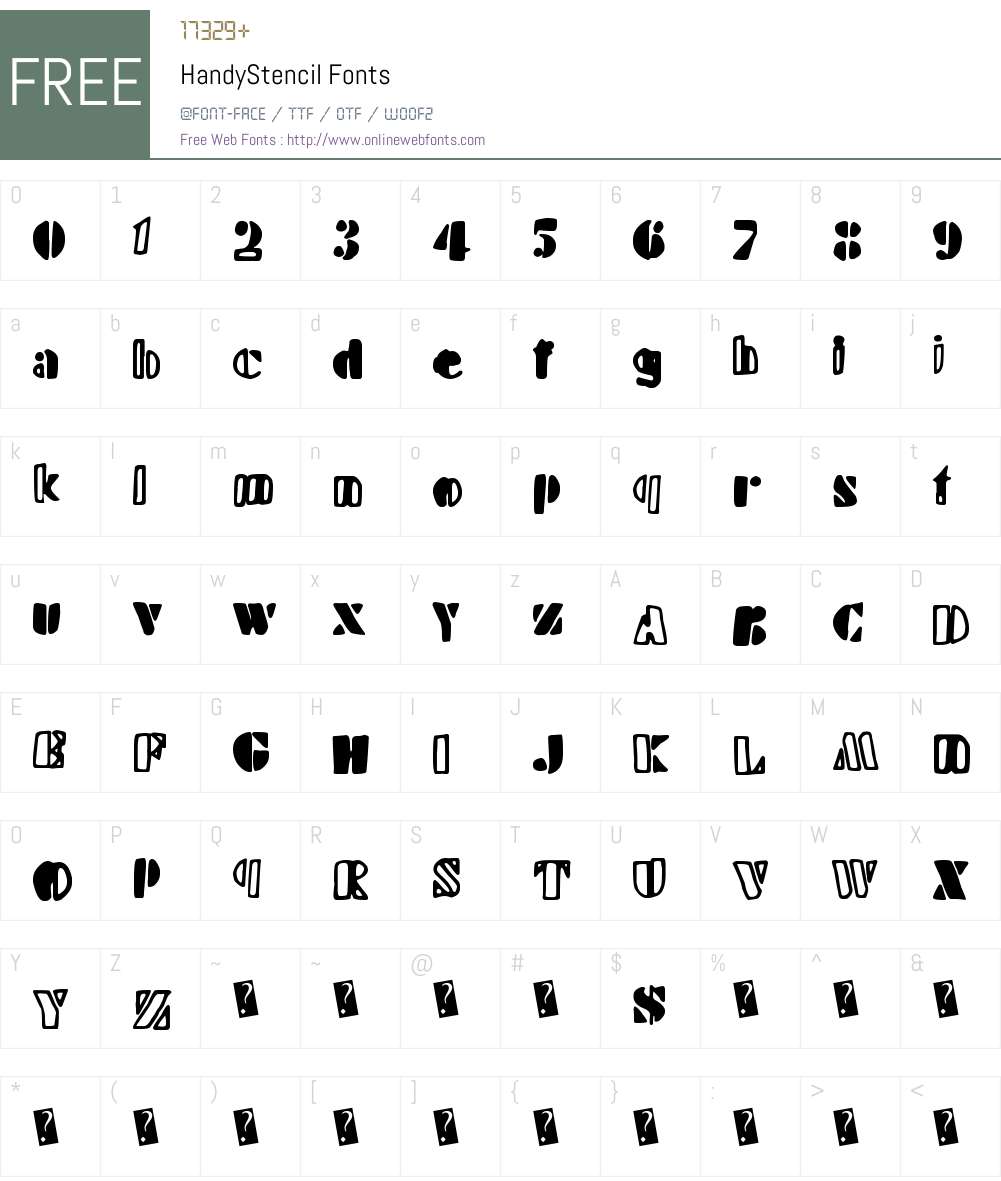 HandyStencil Font Screenshots