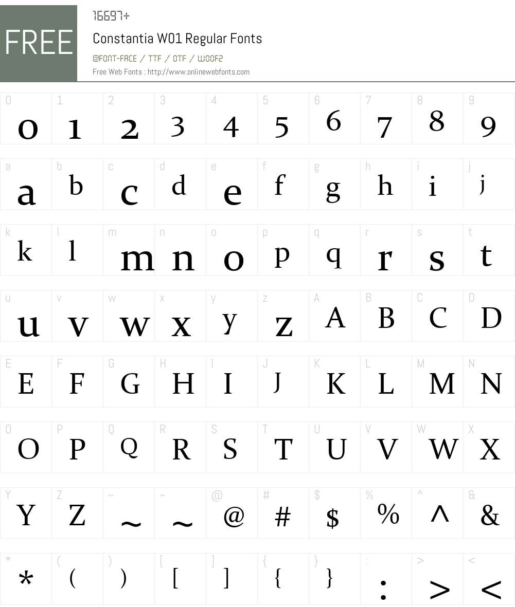ConstantiaW01-Regular Font Screenshots