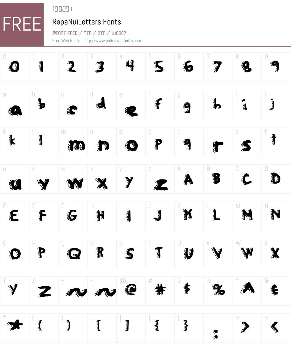 RapaNuiLetters Font Screenshots