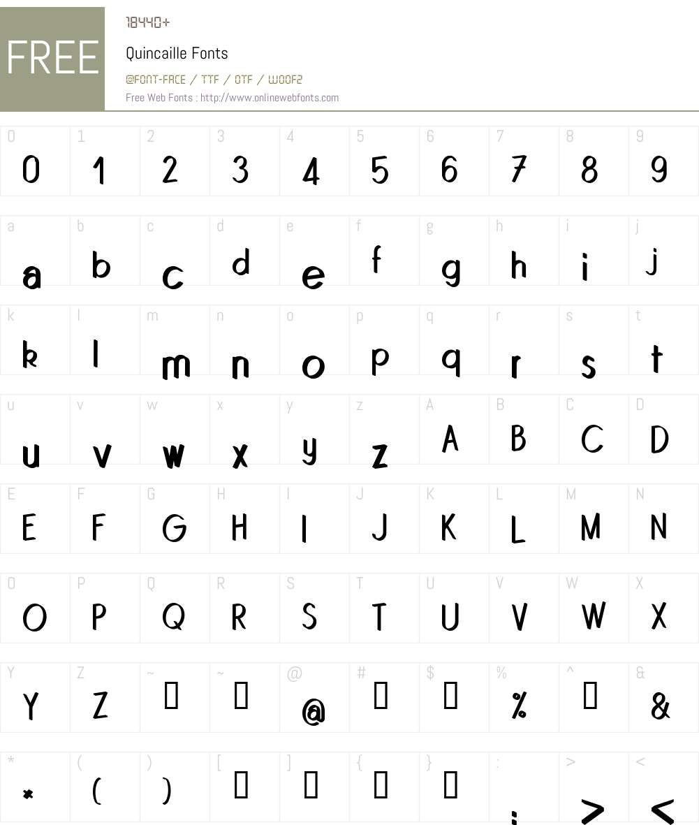 Quincaille Font Screenshots