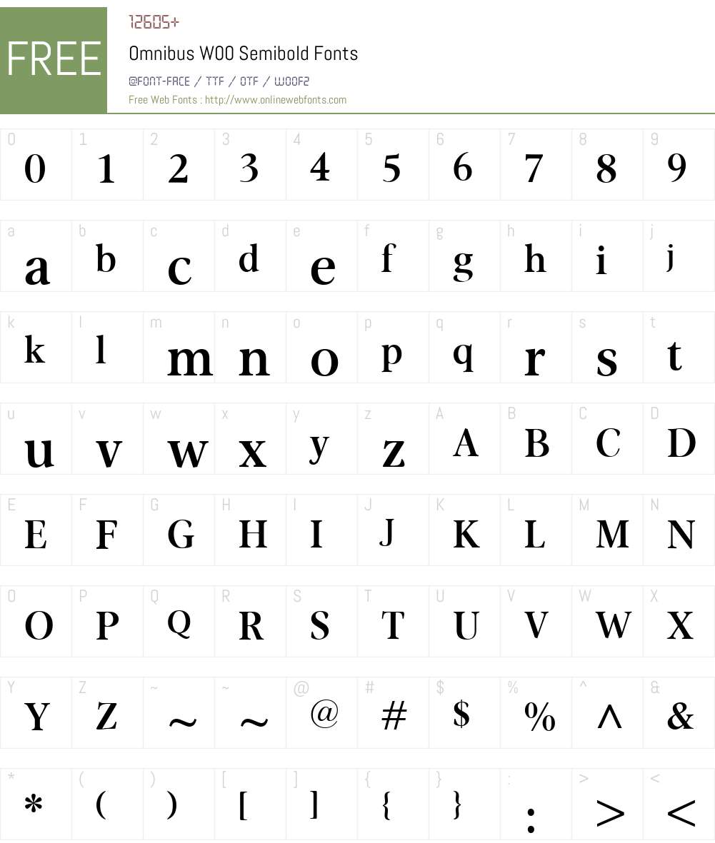 OmnibusW00-Semibold Font Screenshots