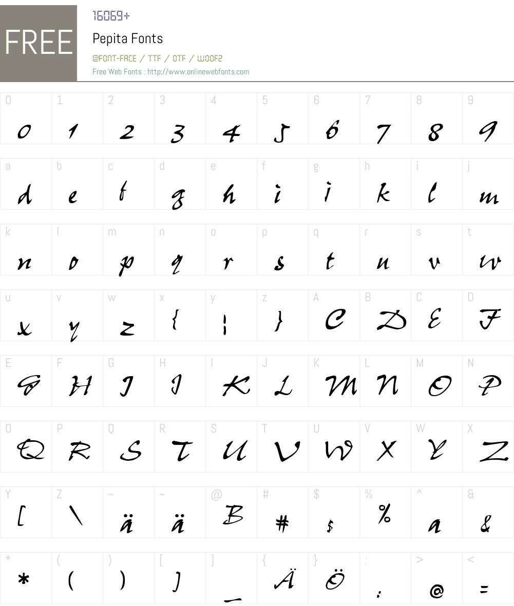 Pepita Font Screenshots