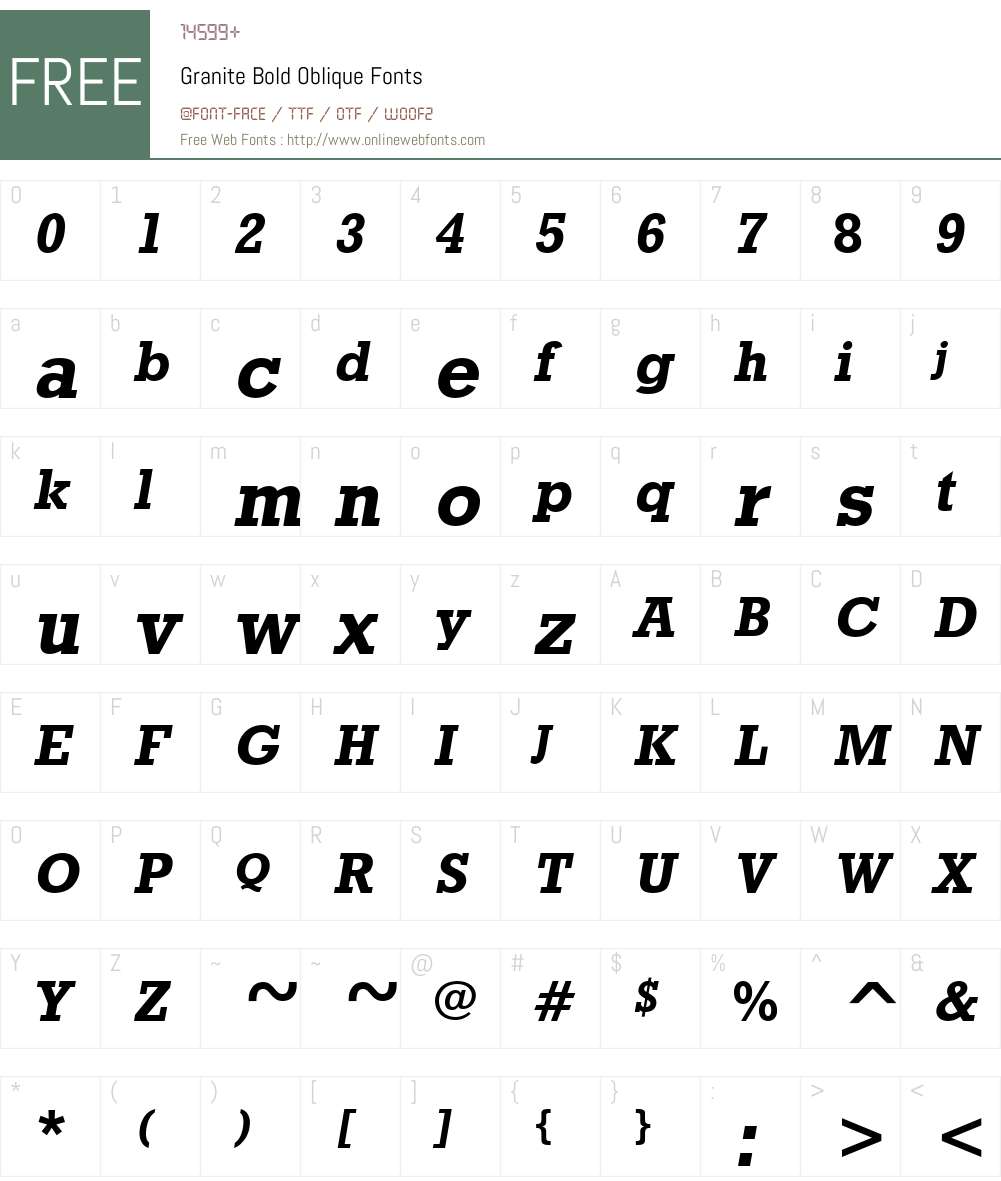 Granite Font Screenshots