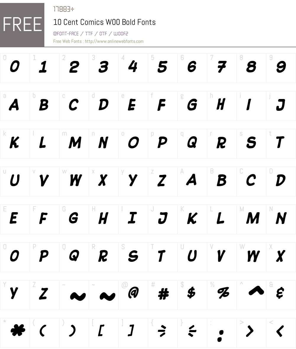 10 Cent Comics Font Screenshots