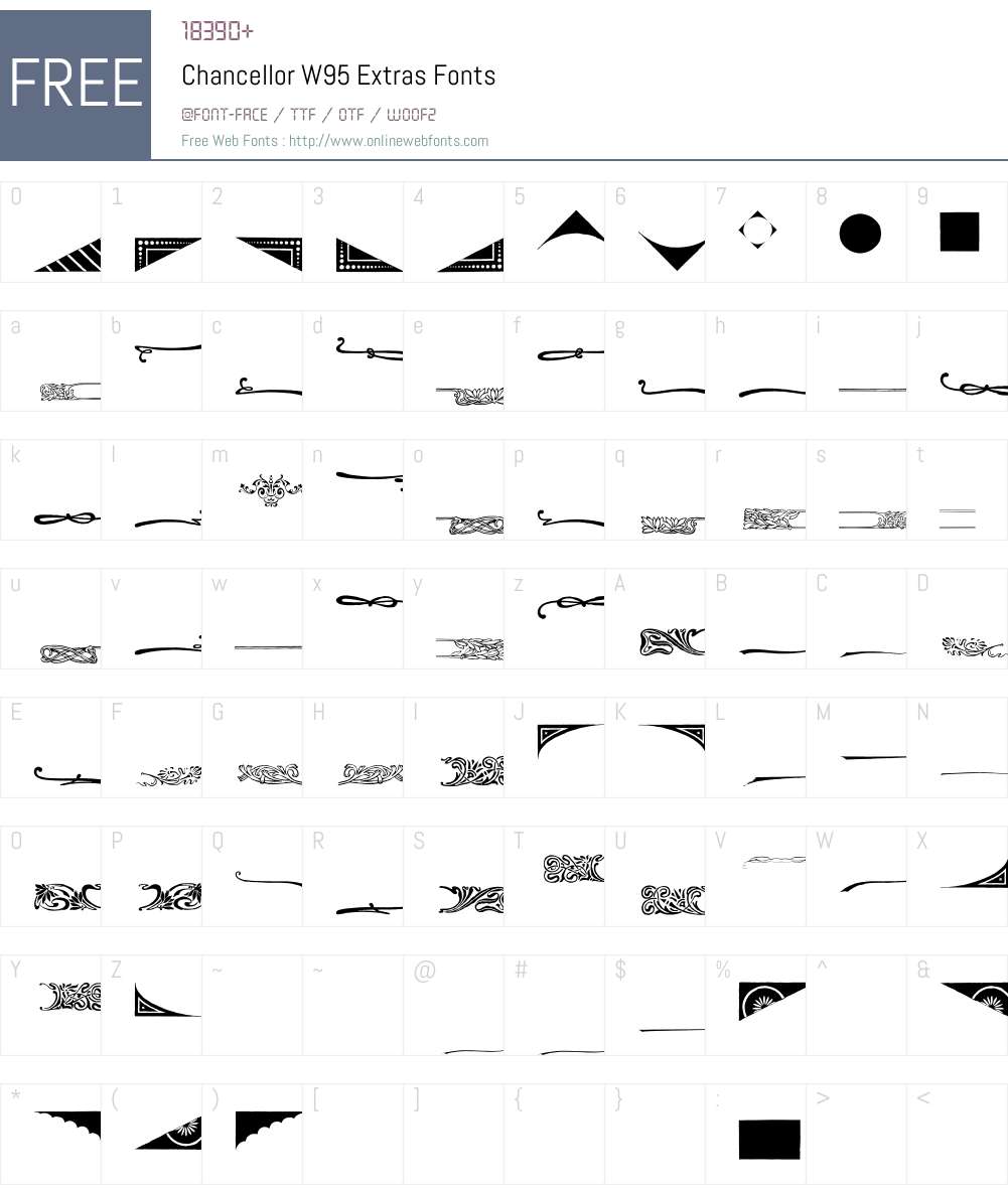 ChancellorW95-Extras Font Screenshots