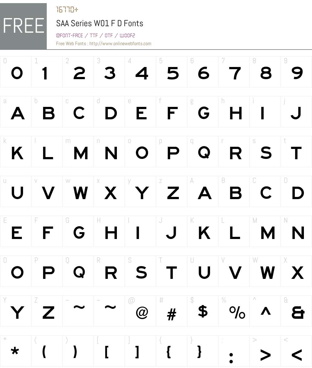 SAASeriesW01-FD Font Screenshots