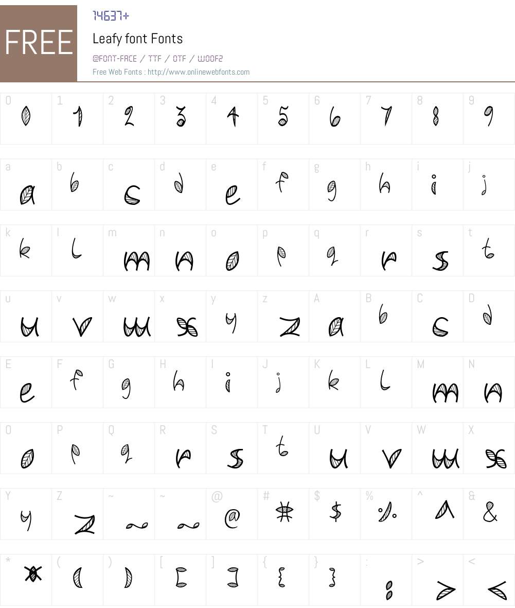 Leafy font Font Screenshots