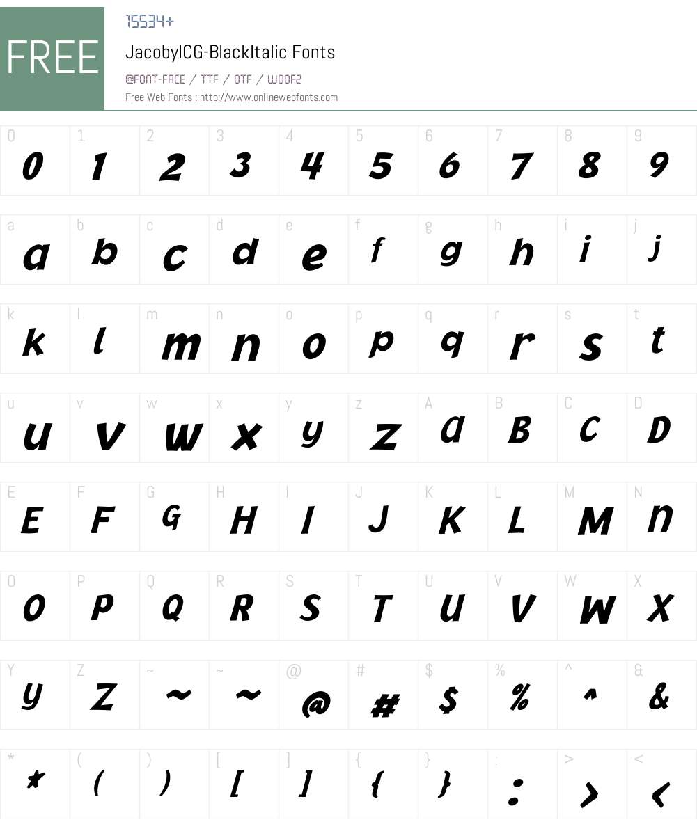 JacobyICG Font Screenshots