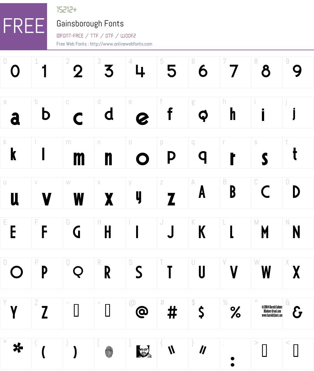 Gainsborough Font Screenshots