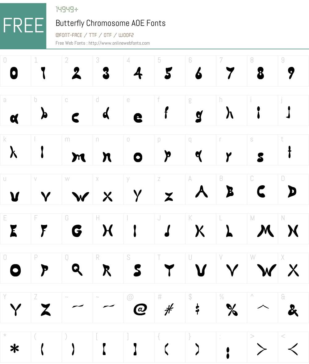 Butterfly Chromosome AOE Font Screenshots