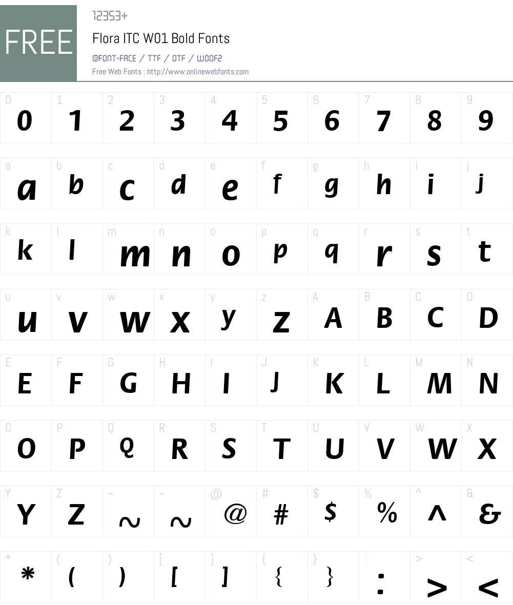 FloraITCW01-Bold Font Screenshots