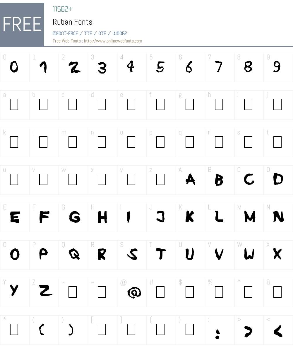 Ruban Font Screenshots