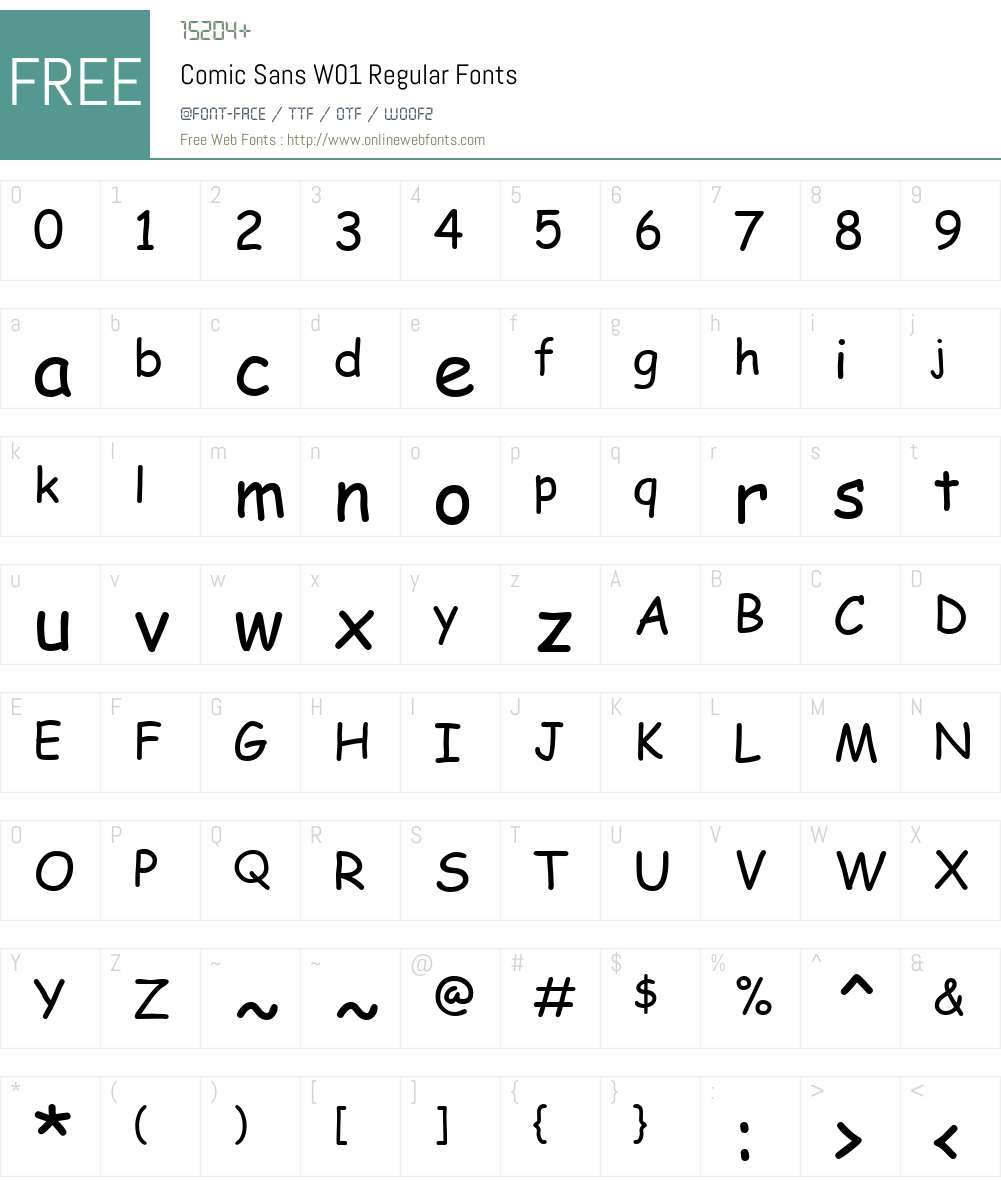 ComicSansW01-Regular Font Screenshots