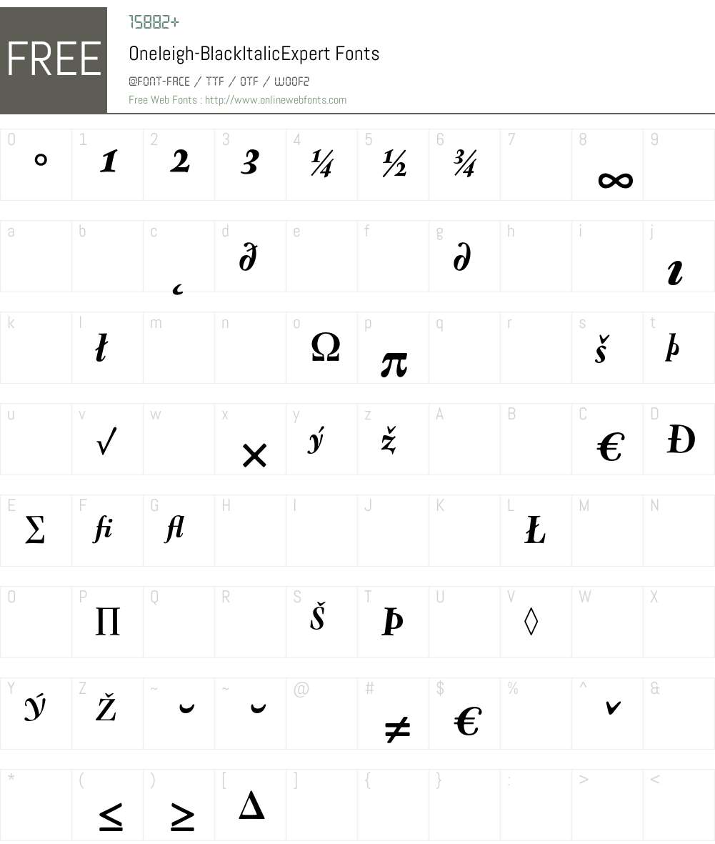 Oneleigh Font Screenshots