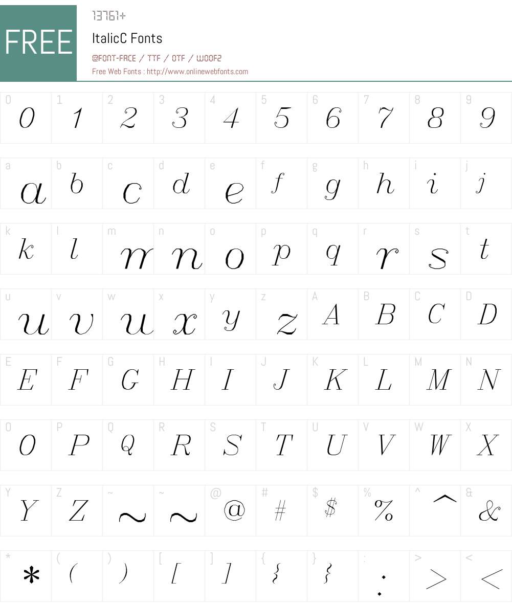 ItalicC Font Screenshots