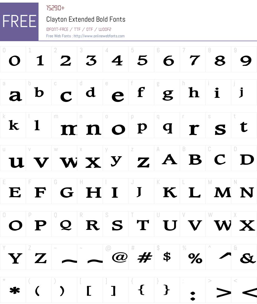 Clayton Extended Font Screenshots