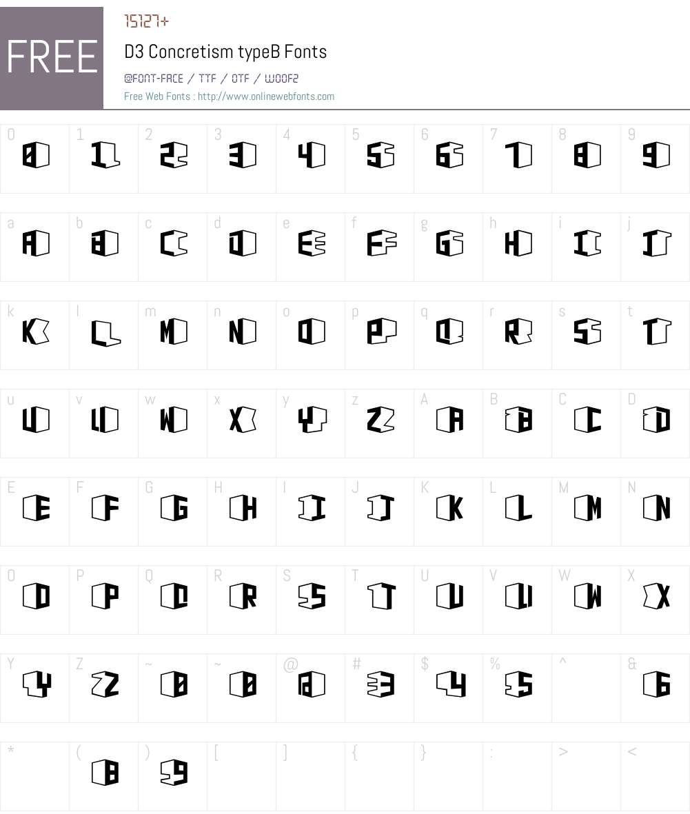 D3 Concretism typeB Font Screenshots