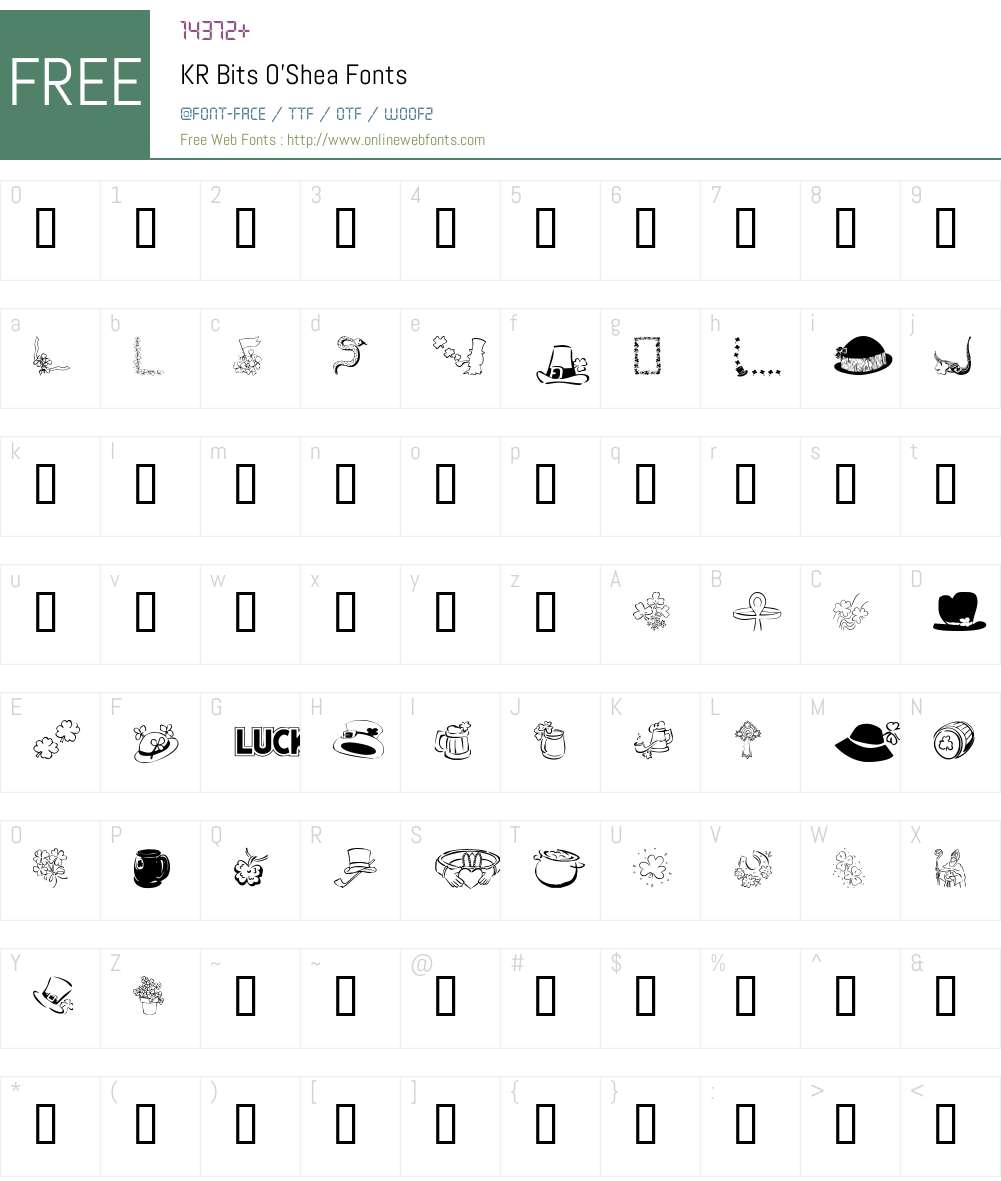 KR Bits O'Shea Font Screenshots