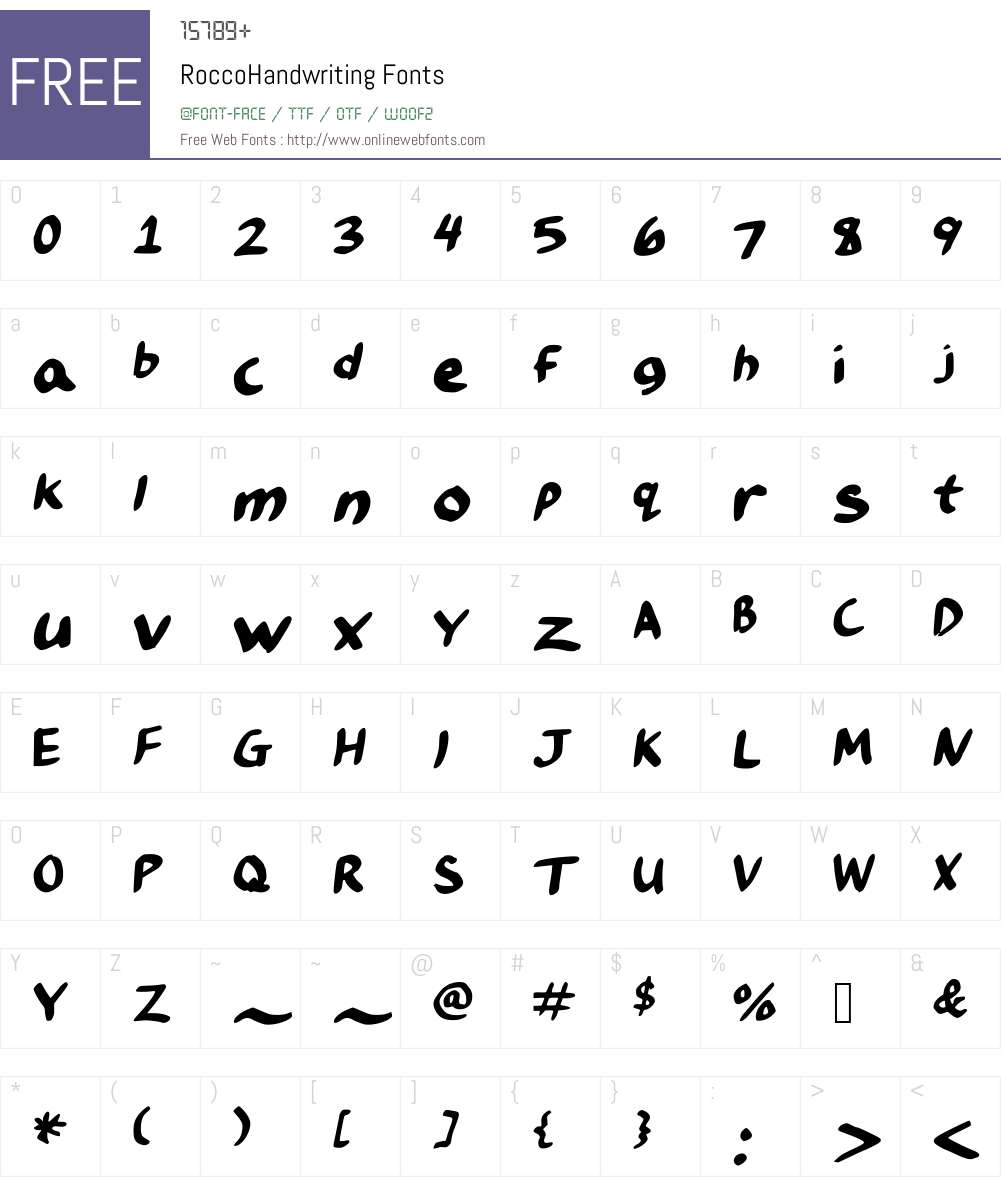RoccoHandwriting Font Screenshots