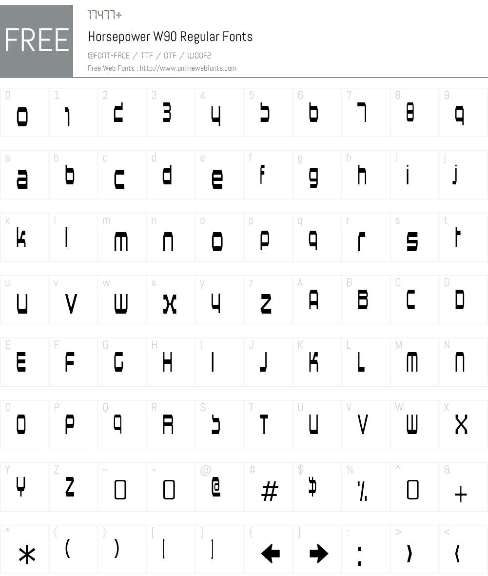 HorsepowerW90-Regular Font Screenshots