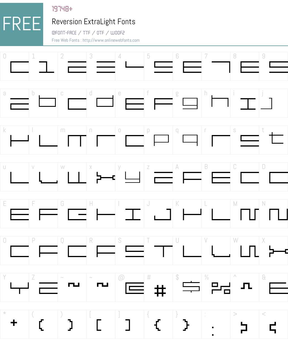 Reversion Font Screenshots