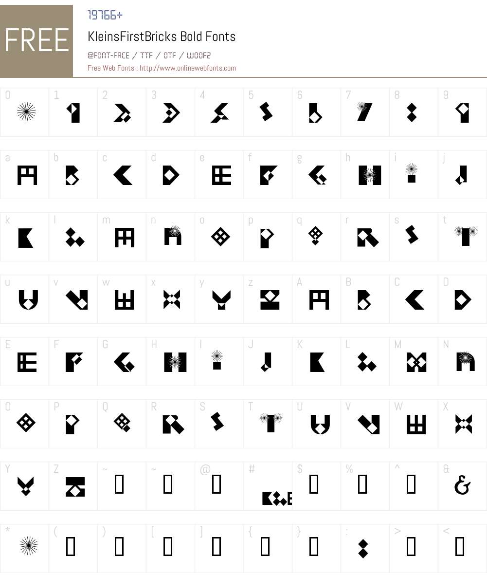 KleinsFirstBricks Font Screenshots